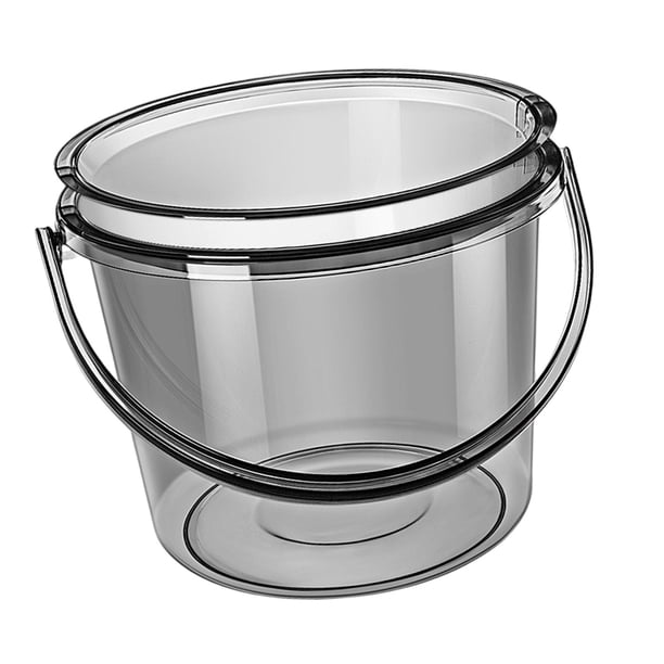 Cubo de agua con tapa para baño, cubo doméstico, cubo de lavandería pequeño y grueso, cubo de almacenamiento de agua para pesca, interior, exterior, j Gris