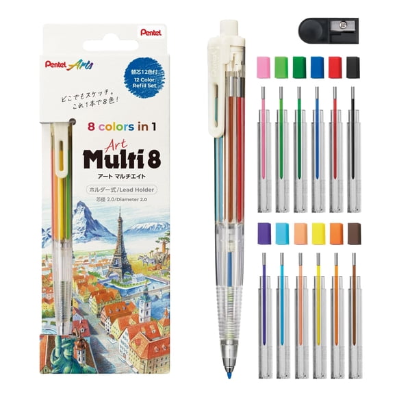 Portaminas multicolor Art Multi 8 de 8 colores Pentel XPH804ST