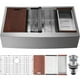 thumbnail image 1 of Fregadero de cocina Farmhouse VEVOR, 84 cm, acero inoxidable 304, con Acc, 1 of 3