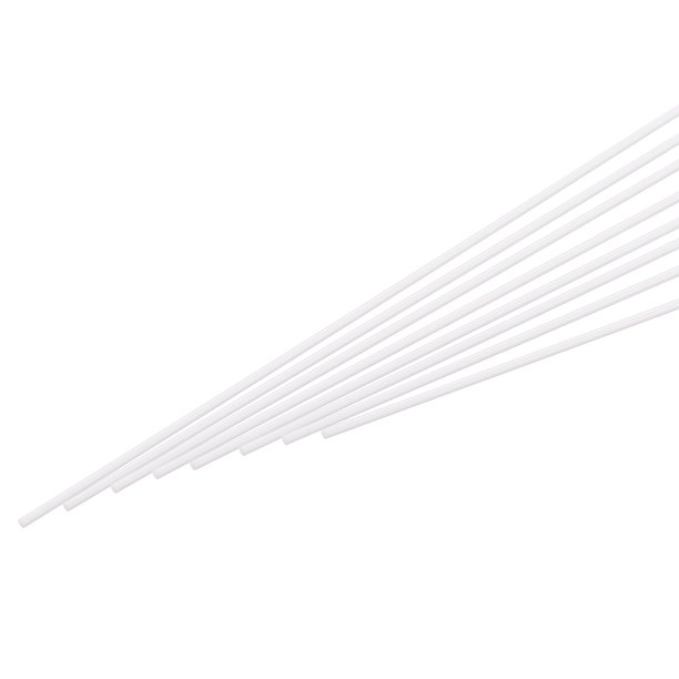 Barra Sólida Redonda de Plástico ABS Uxcell para Material DIY, Fabricación de Modelos Arquitectónicos, Mesa de Arena DIY 2mm x 250mm 25Pcs