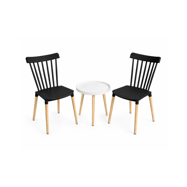 Set de Terraza Windsor Magic - Blanco / Negro