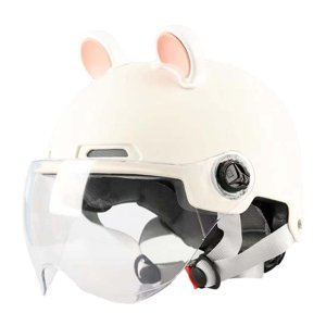 Magideal - Casco De Ciclomotor De Cara Abierta, Casco De Motocicleta Con Visera Solar, Accesorios Ligeros De Medio Casco Para Crucero, Ciclomotor, Bicicleta De Beige