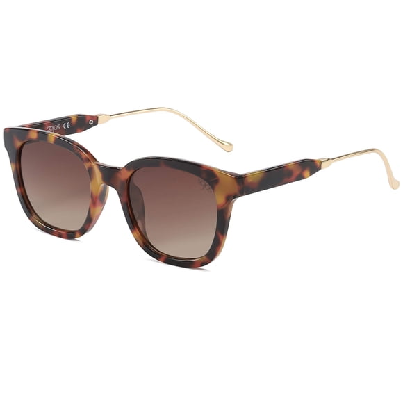 Gafas de sol SOJOS Classic Square Polarized UV400 Amber Tortoise