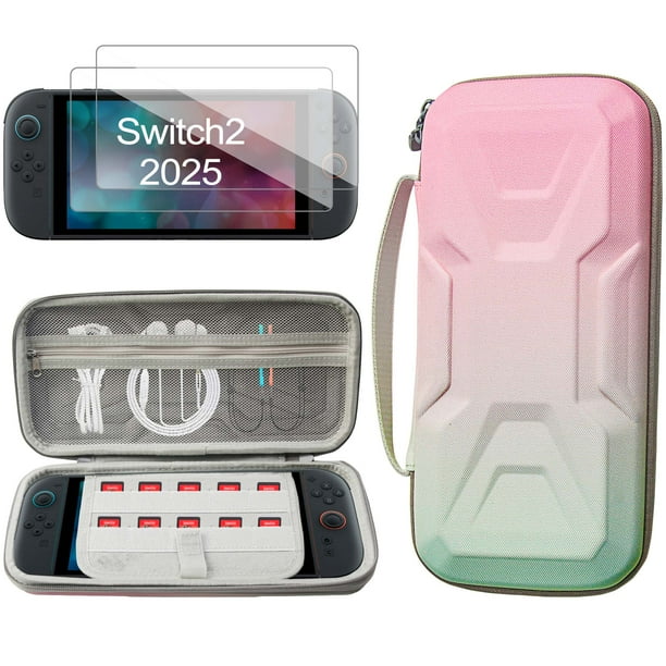 Estuche Portátil para Nintendo Switch 2 - Funda de Viaje con Diseño Mecánico, 2 Protectores de Pantalla HD y 10 Ranuras para Juegos | Resistente al Agua y Antigolpes