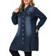 thumbnail image 4 of GRACE & GRANDEUR Chaqueta de Mezclilla Maxi de Manga Larga para Mujer Talla Grande Abrigo Largo de Jean Desgastado con Bolsillos en el Pecho 1X Azul Oscuro, 4 of 8