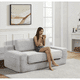 thumbnail image 1 of Corduroy Cloud Double Sofa, 2-in-1 Convertible Sofa Bed, Comfortable Boneless Double Sofa, Suitable for Living Room, Apartment, Small Space Grey, 1 of 3