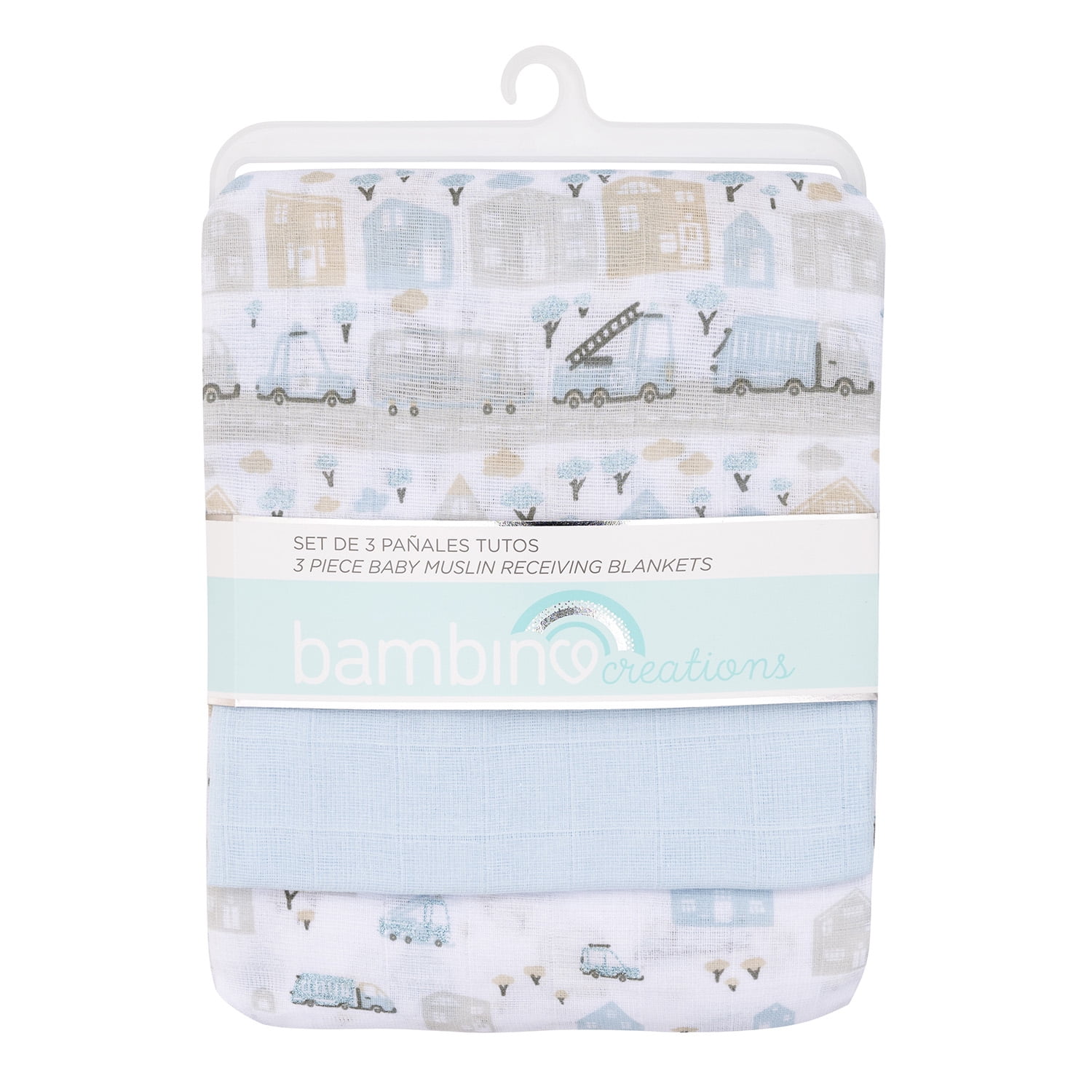 Bambino - Set 3 Pañales Tuto Celeste Transportes Niño