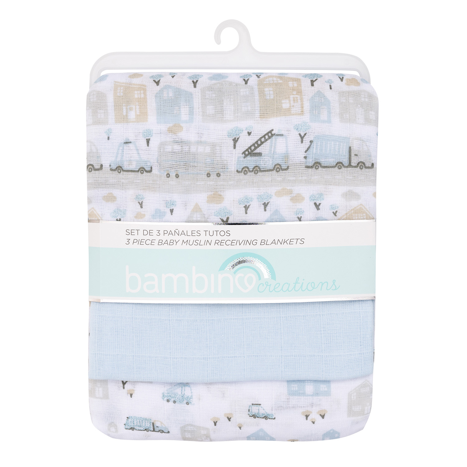 Bambino - Set 3 Pañales Tuto Celeste Transportes Niño