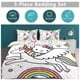 thumbnail image 2 of Hello Kitty Unicorn Comforter Set with Sheets - 3 Piece Bedding Includes Pillow Covers - Super Soft Bedding Room Decor Twin, 2 of 5