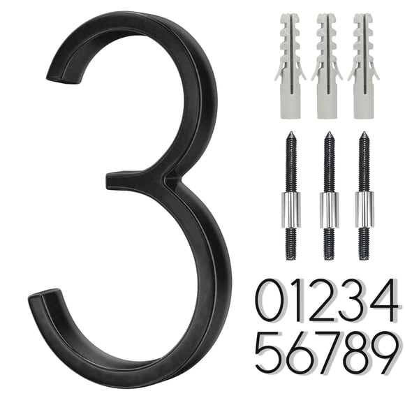Número de casa flotante de acero inoxidable de 5 pulgadas, números modernos de metal para casa, para