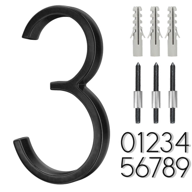 Número de casa flotante de acero inoxidable de 5 pulgadas, números modernos de metal para casa, para