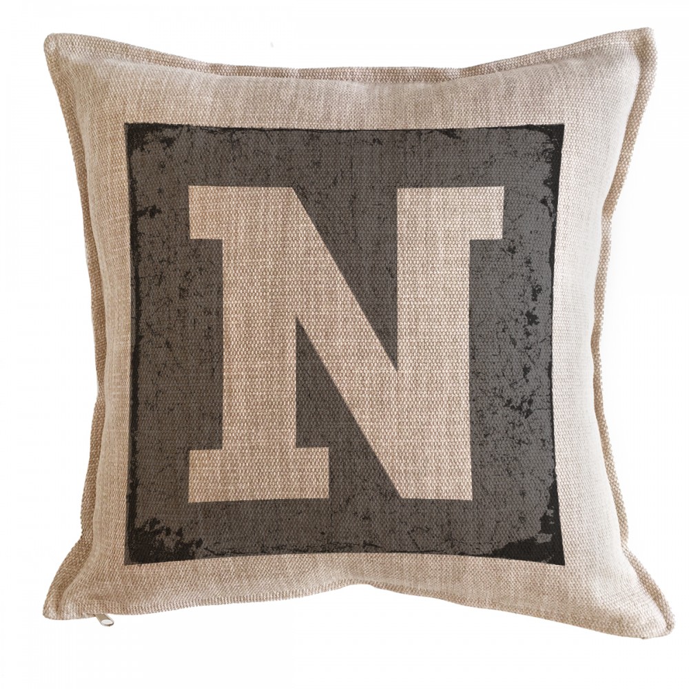 Tuyo Print - Cojín Letra Fondo Gris N 45X45