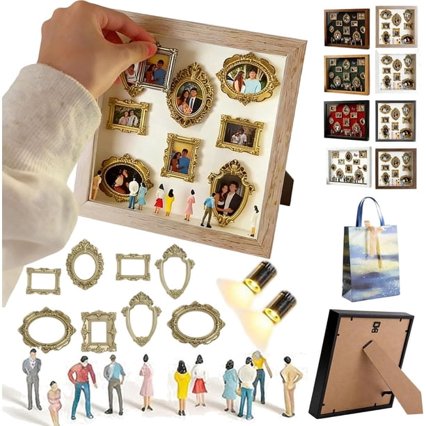 Kit mini museo personalizado DIY caja sombra figuras focos regalo aniversario