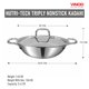 thumbnail image 3 of Sartén para saltear Vinod Nutri-Tech antiadherente Kadai 22 cm 2,4 L, 3 of 7