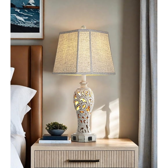 Lámpara de Mesa Reyokale 25" USB Doble Luz LED