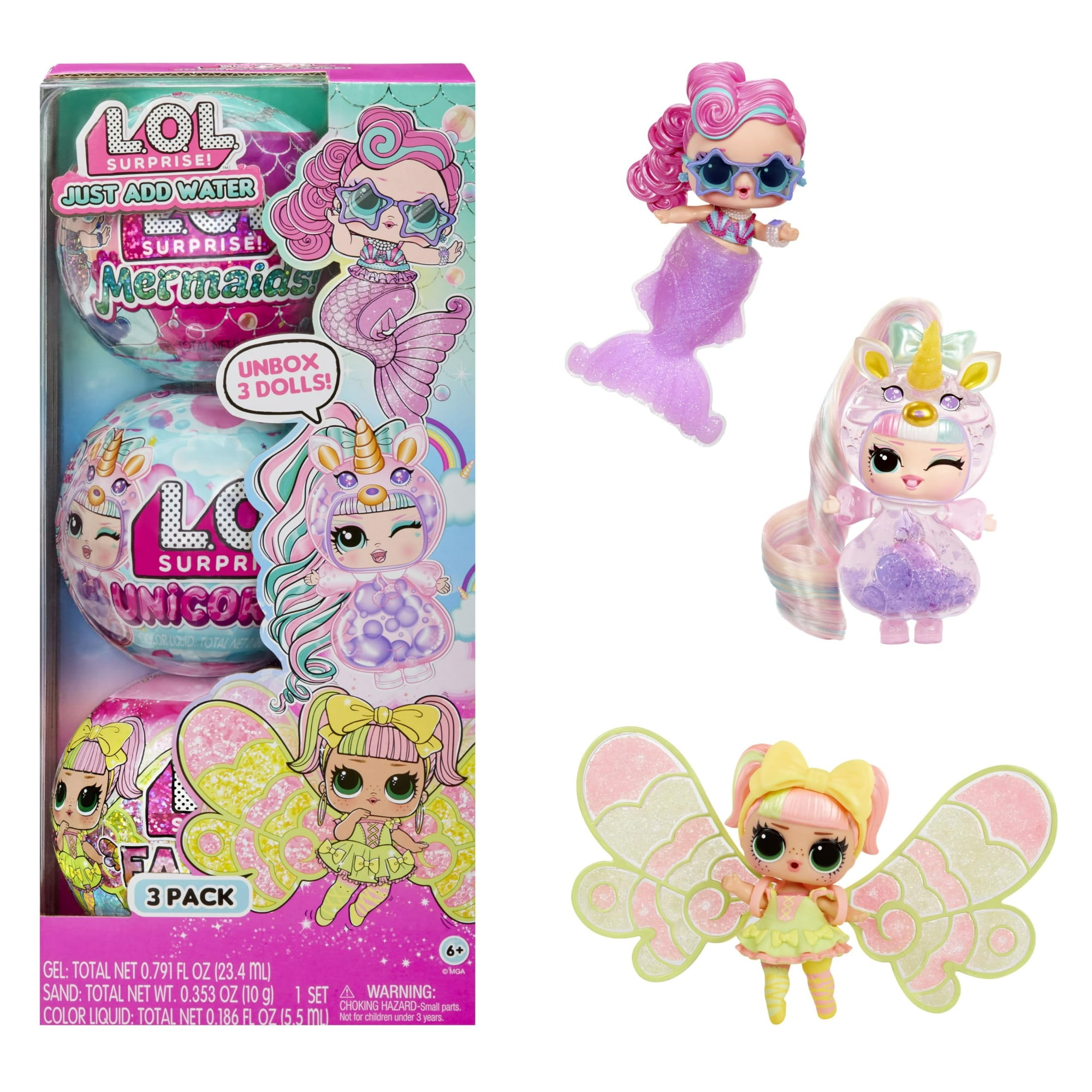 Lol Surprise! - ¡sorpresa De Toy L.o.l.! Tots Just Add Water, Paquete De 3 Con 3 Muñecas