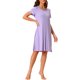 thumbnail image 4 of INSPIRE CHIC Camisón de Manga Corta con Volantes para Mujer, Camiseta de Dormir de Rayón Suave con Cuello Redondo para Primavera Verano, Talla XL, Púrpura, 4 of 6