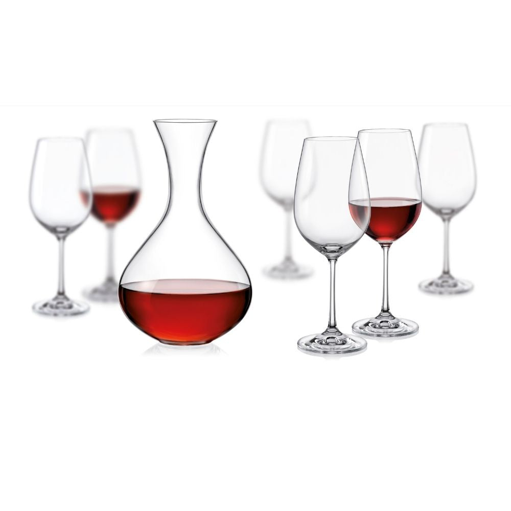 Bohemia - Set 7 Piezas Viola ( 6 Copas + 1 Decantador)