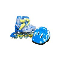 Genérico - Patin Lineal Con Luces Y Kit Talla M 35 38 Azul Claro