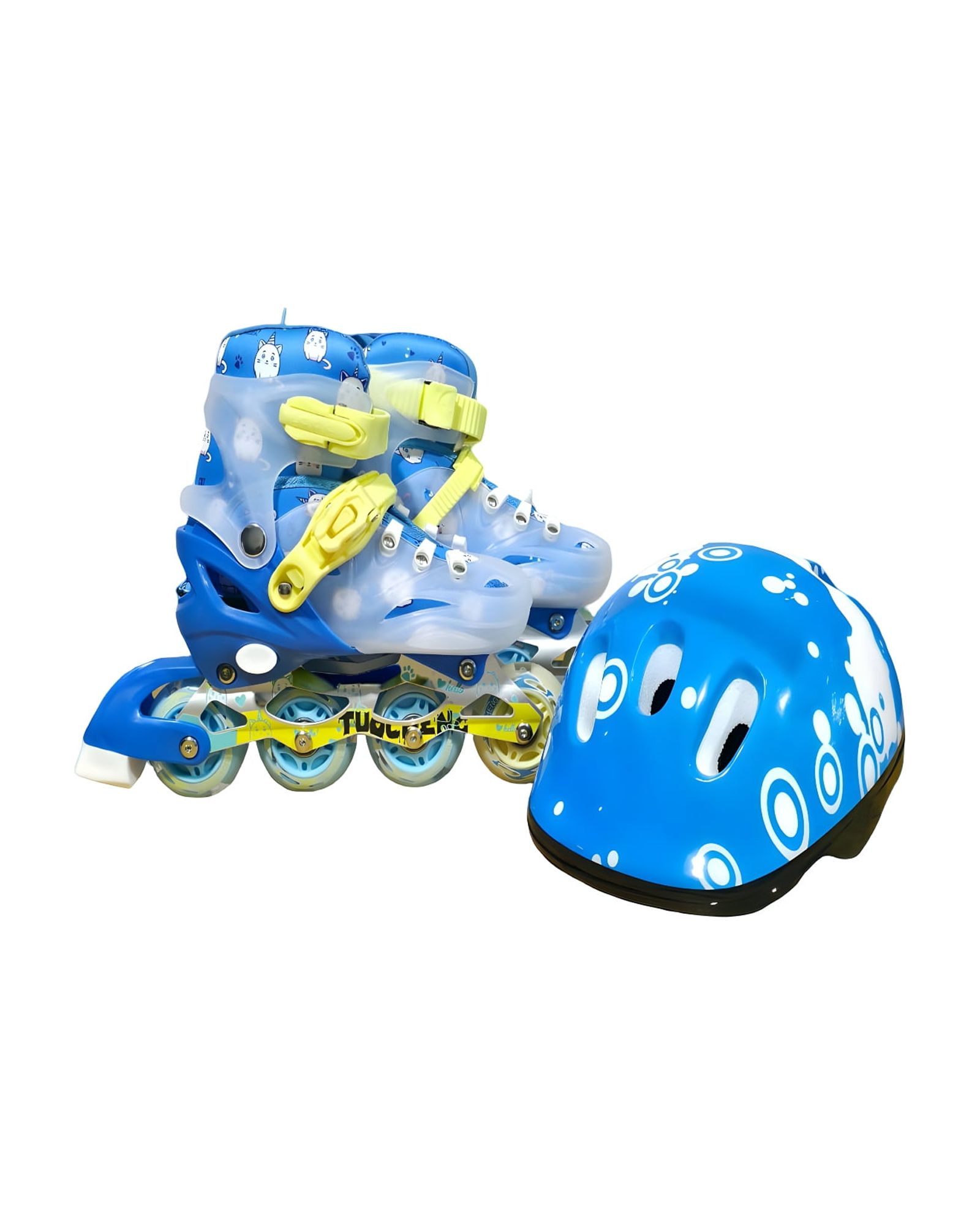 Genérico - Patin Lineal Con Luces Y Kit Talla M 35 38 Azul Claro