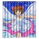 thumbnail image 1 of Cortina de ducha con diseño de dibujos animados de ángel y niña encantadora, juego de cortina de baño con ganchos, tamaño 66 x 72 pulgadas, 1 of 3