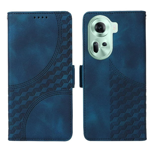 Carcasa FOXDOCK OPPO Reno 11 Pro 5G de cuero PU, diseño acolchado clásico, protección contra caídas y rayones