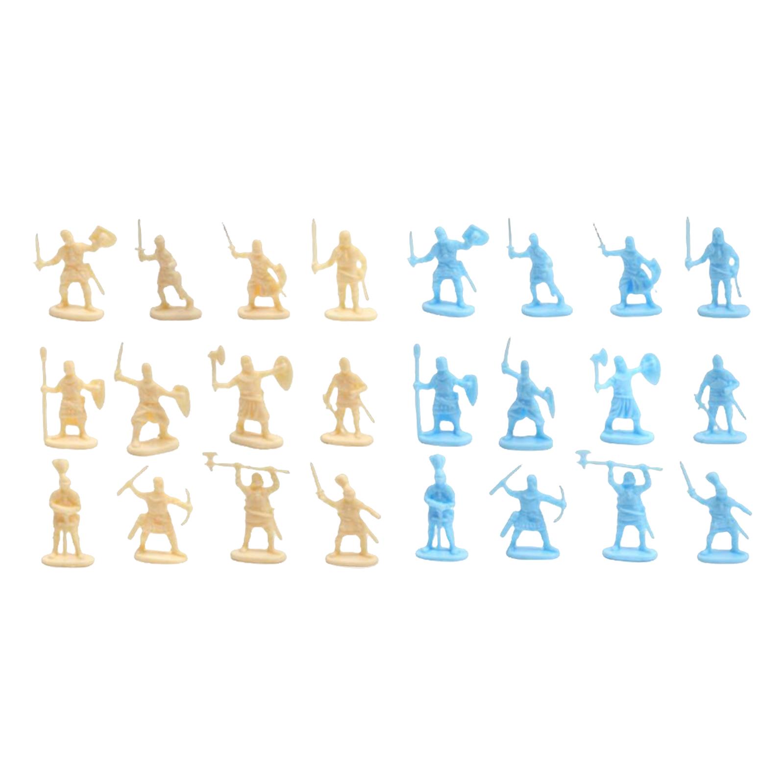 Magideal - 200 Piezas 1/72 Soldados Miniatura Decoración Juguetes Regalos De Fiesta Colección Azul Amarillo