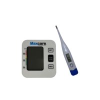 Maxcare - Pack Medidor De Presión Para Brazo + Termómetro Digital Rígido Blanco