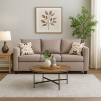 Genérico - Sofá 3 Cuerpos Martina Tela Beige