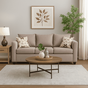 Genérico - Sofá 3 Cuerpos Martina Tela Beige