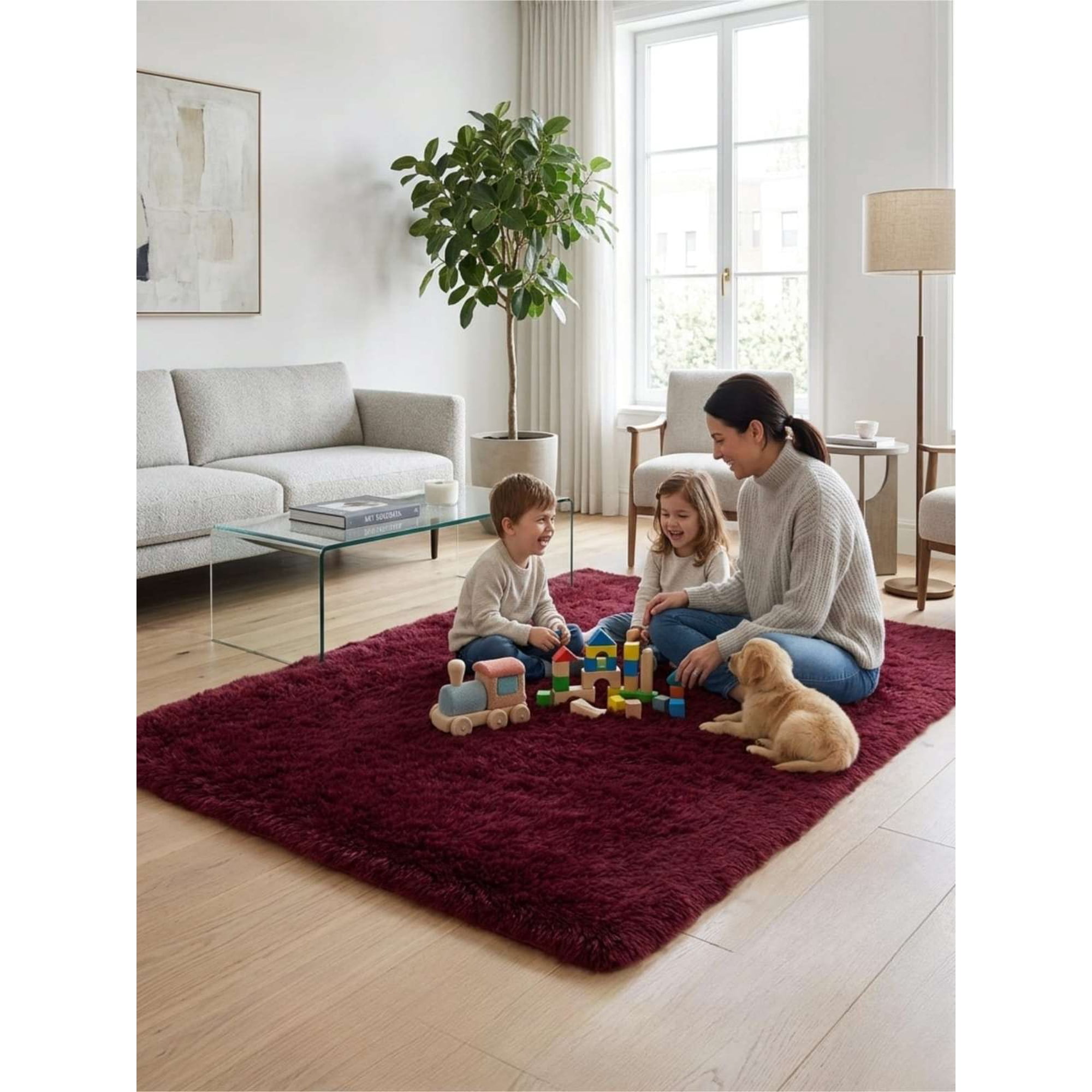 Todo Para El Hogar - Alfombra Shaggy Pelo Largo 150x200 Cm Suave Living Dormitorio