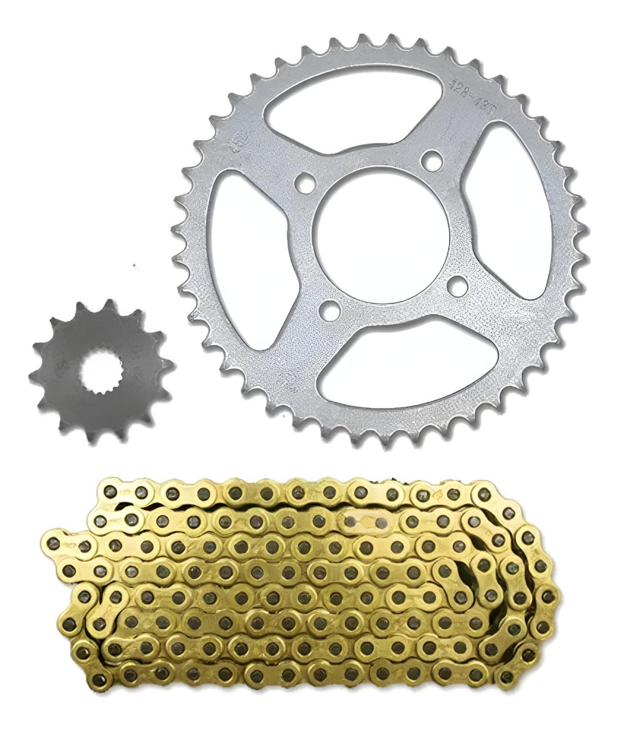 Genérico - Kit Transmision Para Keeway Superlight 200 C/ Cadena Dorada