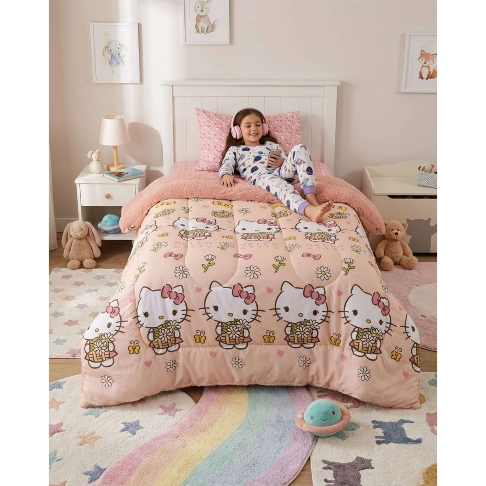 Myl Todo Hogar - Set Dormitorio Infantil Plaza Y Media Cobertor Sherpa Térmico + Sábanas Verano