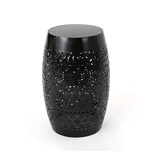 Mesa Lateral Ruby de Hierro Negro para Exterior Christopher Knight Home