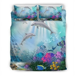 Milsleep - Juego De Cama Polinesio Hawaiian Dolphins Play The Ocean