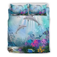 Milsleep - Juego De Cama Polinesio Hawaiian Dolphins Play The Ocean