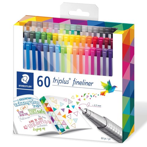 Juego De Rotuladores Staedtler Triplus Fineliner, 60 Unidades, 0,3 Mm