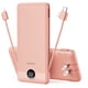 thumbnail image 1 of Cargador Portátil De 10000 Mah Con Cables Integrados Color Rosa Oscuro, 1 of 9