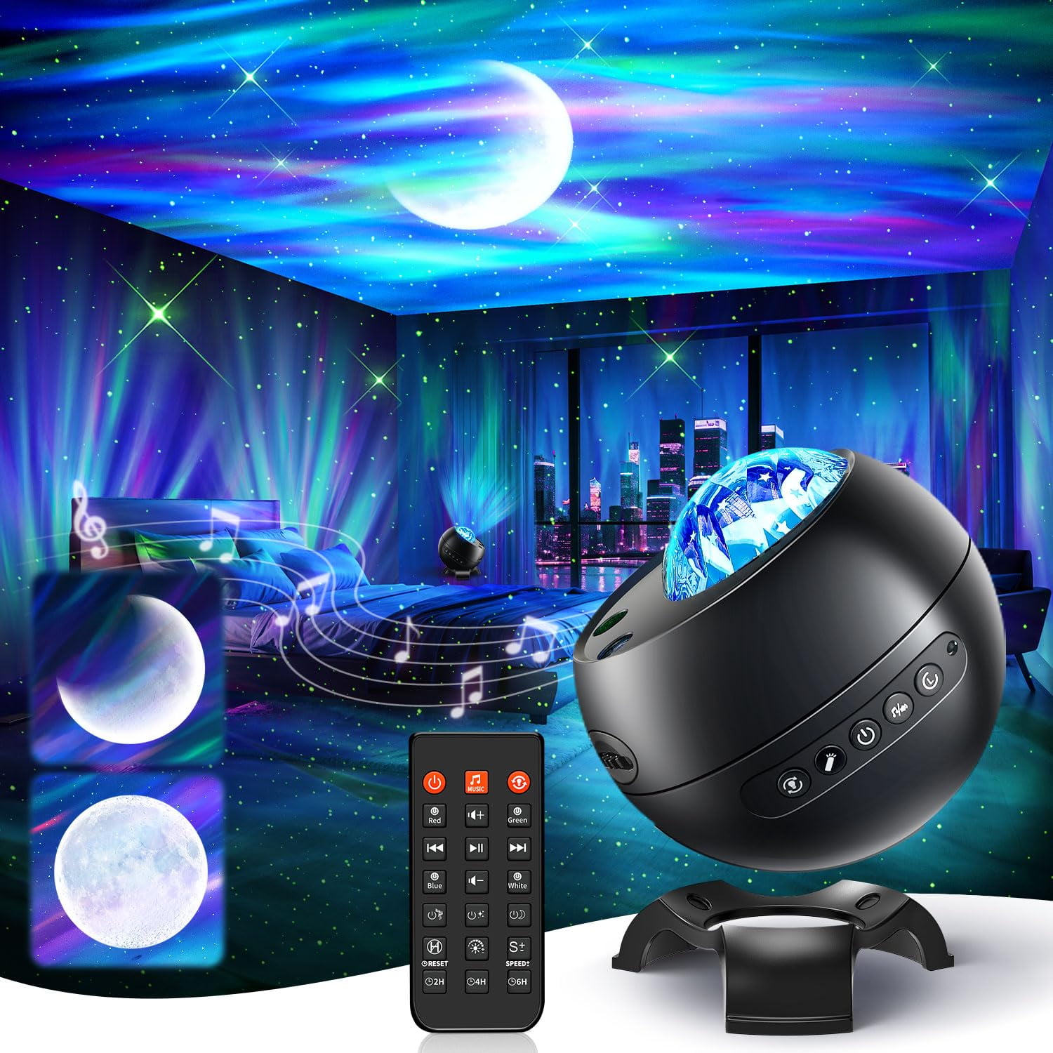 Star Projector One Fire Northern Lights Con Altavoz Bluetooth