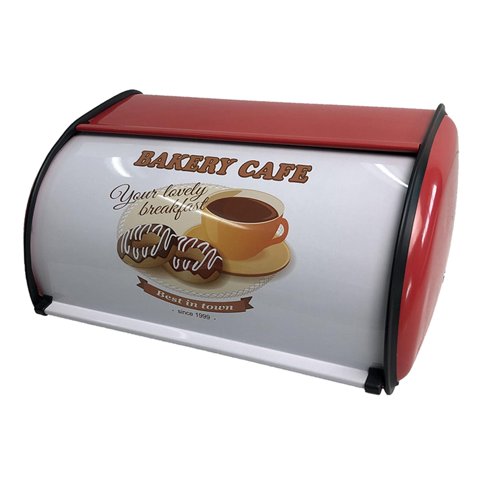 Magideal - Con Tapa Enrollable, Caja De Pan, Soporte De Almacenamiento De Pan Portátil De Gran Capacidad Para Despensa, Panadería, Cocina, Entrada Al Rojo