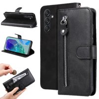 Gangxun - Funda Con Cremallera Para Samsung Galaxy M55 5G, Carcasa Cartera De Cuero Pu Con Soporte Y Tarjetero