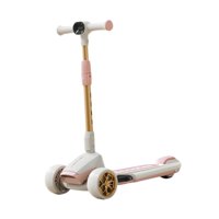 Magideal - Scooter De Patada Para Niños Plegable Scooter Para Niños Se Inclina Para Dirigir El Skateboard De Juguete Scooter De 3 Ruedas Para La Actividad Del Pa Rosa