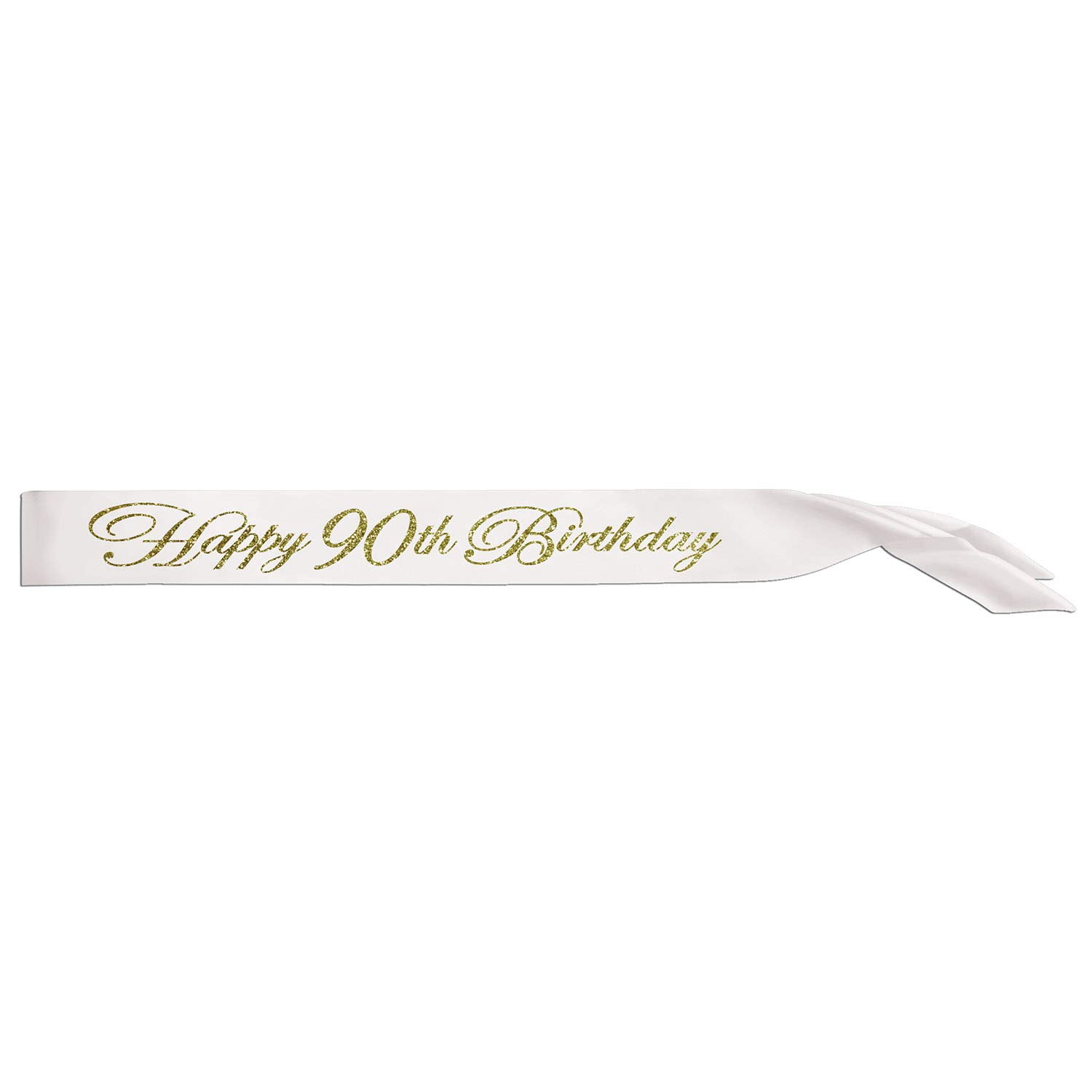 Banda Satinada Beistle Con Purpurina Para Celebrar 90 Cumpleaños, 33 Cm X 10 Cm