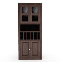 Muebles Insignes - Vitrina Bar Berlin Madera Vidrio 4 Puertas Color Chocolate