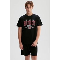 Fashionspark - Polera Hombre Print Posicional Negro / Rojo