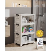Contenedores De Almacenamiento Olarhike 23Qt Apilables Con Tapas, Puertas Y Ruedas, Paquete De 3