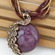 thumbnail image 1 of Bohemian Ethnic Style Retro Leaf Peacock Gemstone Pendant Necklace For Women Girls, 1 of 3