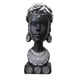 thumbnail image 5 of Estatua de cabeza de mujer africana novedosa, adorno elegante de resina, escultura de arte de busto femenino coleccionable para escritorio, dormitorio Plata, 5 of 5