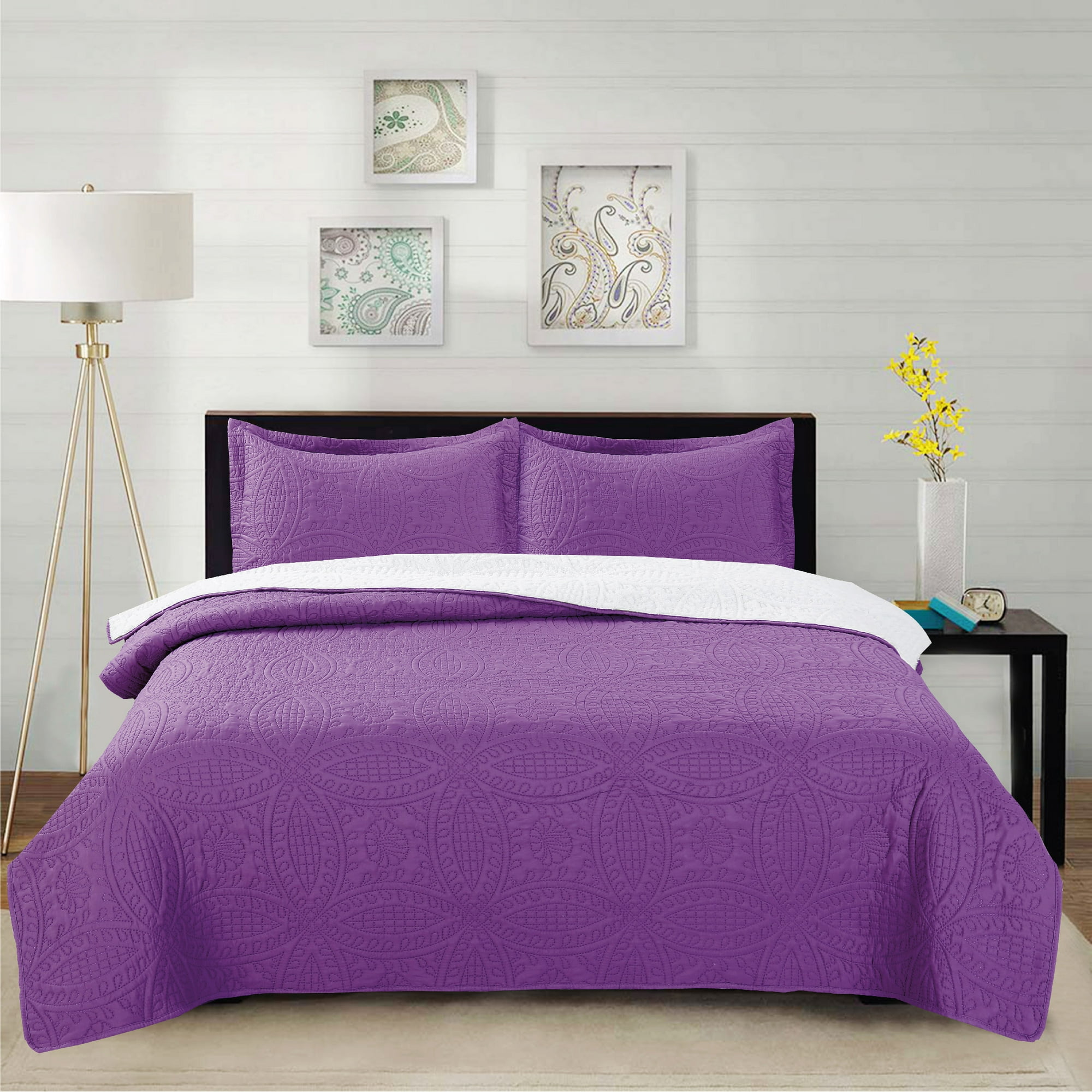 Chantilly - Cubrecama Micro Ultra Sherpa 2p Color Morado