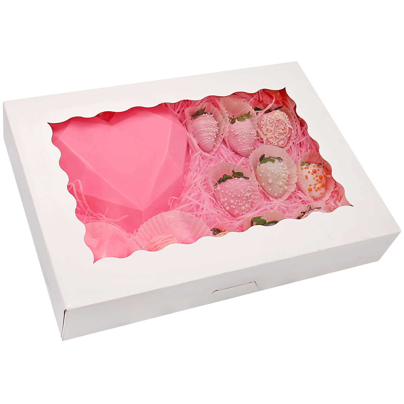 Bakery Boxes Tcoivs, Paquete De 20 Golosinas Automáticas Con Ventana, Color Blanco